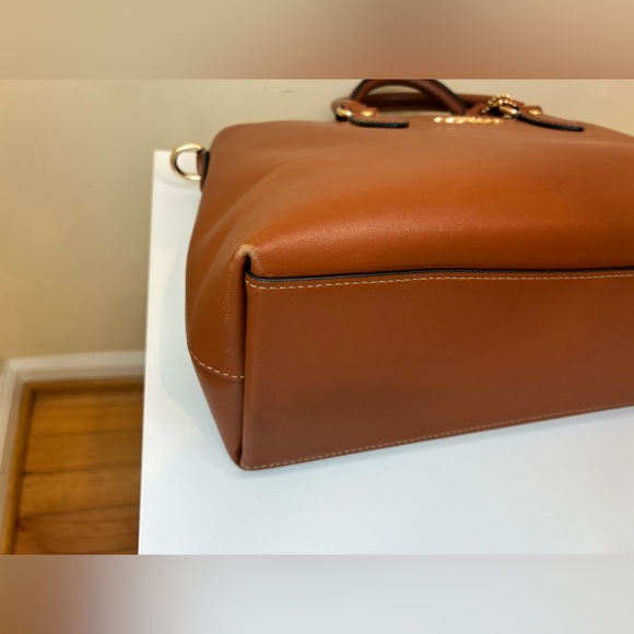 Coach Georgia Satchel Bag in Tan Refined Pebble Leather. - Picture 6 of 16